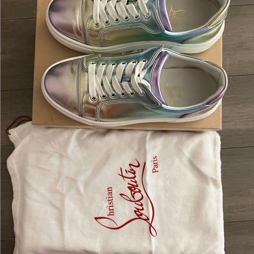 Christian Louboutin Vierissima Iridescent Flat Sneakers